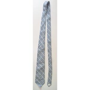 State Street Jordan Marsh Mens Blue White Striped Chambray Textured Tie
